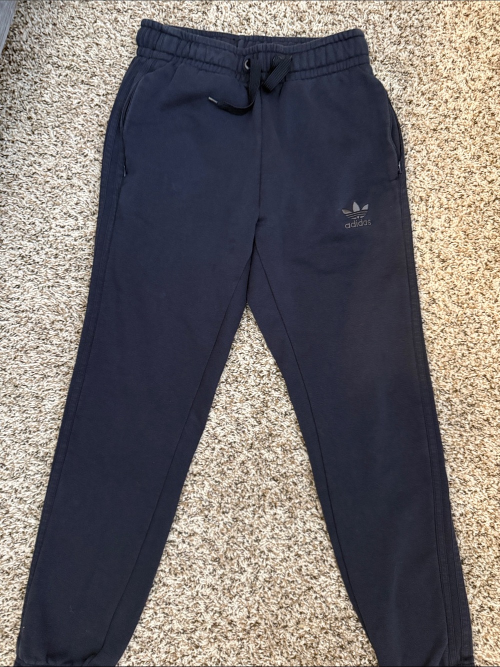 adidas Black Trefoil Slim-Fit Jogger Pants